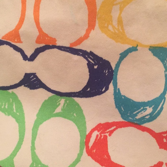 Monogram coach purse. Rainbow color handbag - Picture 6 of 8